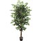 6ft Green Ficus Tree - 1512 Silk Leaves in Black Pot, Lifelike Greenery, Indoor/Outdoor Decor - Perfect for Home, Office, and All-Season Display, Floral Home by Artificial Flowers
